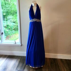 Jump Apparel Sz 11 12 Blue Sequin Formal Dress